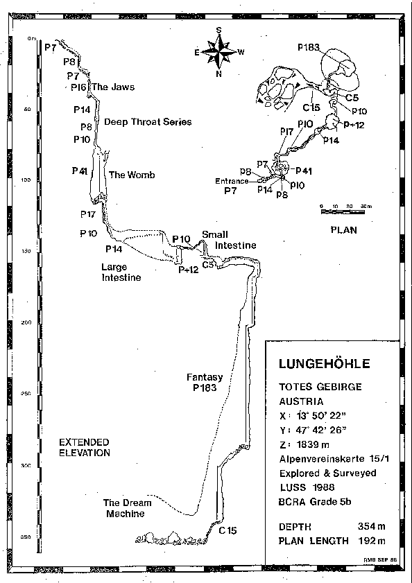 Plan and elevation of Lungehöhle