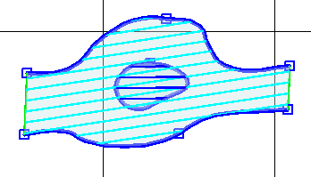 Rock pillar in passage, drawn incorrectly with areas overlapping.